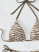 Sexy Leopard Bikini 2025 Halter Swimsuit Women String Swimwear Female Micro Bikini Set Brazilian Bathing Suit Push Up Swim Wear