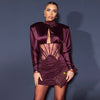 Autumn Winter Sexy Tight Elastic Satin Hip Elegant Dress