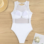 Sexy See Through Black Mesh Sheer Women Swimwear One Piece Swimsuit Female Monokini Backless Bathing Suit Swim Beach Wear Lady