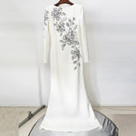 Formal Dress Heavy Industry Embroidered Beads Diamond Embedded Maxi Dress
