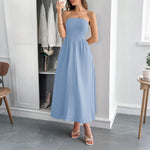 Women Clothing Summer Elegant Tube Top A line Dress