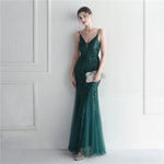 Popular Mesh Beads Sequined Dress Long Evening Dress Star Event Exhibition Stage