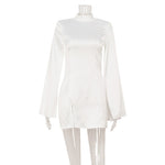 Slim Fit Slimming Light Luxury Court Advanced Satin Cape Sleeve Dress Short Dress