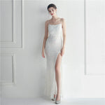 Positioning Floral Sequin Sexy Strap Tube Top Nightclub Dress Dinner Star Evening Dress