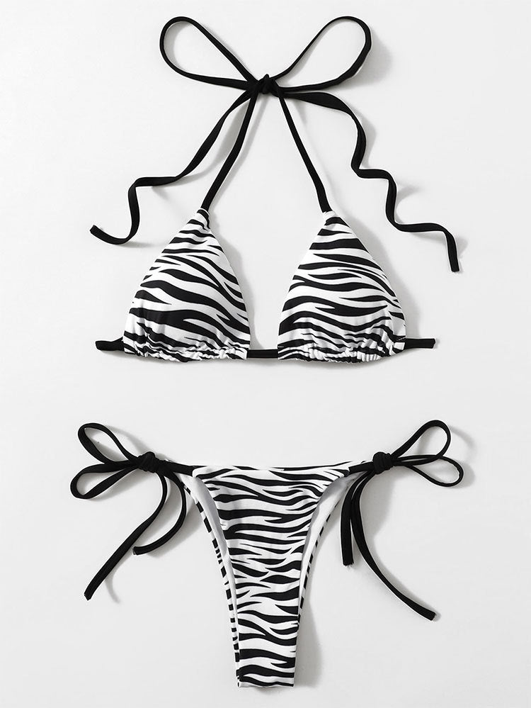 Sexy Leopard Bikini 2025 Halter Swimsuit Women String Swimwear Female Micro Bikini Set Brazilian Bathing Suit Push Up Swim Wear