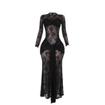 Fall Type Hip Sexy See through Slim Lace Dress Women