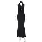 Summer Women Clothing Sexy Cutout Swing Collar Backless Adult Lady like Woman Slim Fit Sheath Split Halter Dress