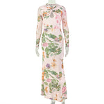 Waist Controlled Women Clothing Ladies Cocktail Hip Dress All Matching High Neck Long Sleeve Holiday Dress