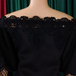 D368 cross-border women's fashion temperament lace off-the-shoulder fishtail party sexy party dress foreign trade dress