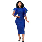 Women Clothing Stitching Ruffle Sleeve Summer Africa Dress