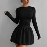 Women Bud Dress Sexy off the Shoulder Solid Color Tube Top Sleeveless