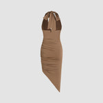Sexy Pure V Neck Design Dress Slim Fit Party Dress Women