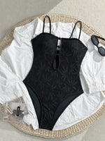 Leaves Printed Mesh Hollow Out Women Swimwear One Piece Swimsuit Female Monokini High Leg Cut Bather Slim Bathing Suit Swim Lady