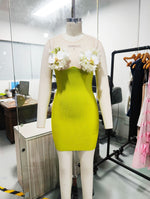 European and American AliExpress flower bandage dress design party party birthday party short dress hip