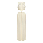 Fall Women Clothing Sexy Waist Hollow Out Cutout out Maxi Dress round Neck Sleeveless Solid Color Dress