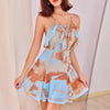 Summer Women Clothing Dress Mesh Printed Seaside Vacation Cami Dress