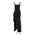 Women Evening Dress Maxi Dress Summer Sexy Strap Backless High Slit Dress