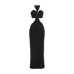 Autumn Women Clothing Sexy Tube Top Halter Lace up Backless Slit Dress