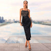 Suspender Tube Top Backless Sleeveless Split High Waist Dress Party Midi Dress Dress