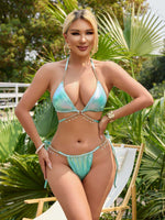 Wrap Around Halter Metal Chains Bikinis 2025 Diamond Bikini Women Swimsuit Female Swimwear Two Pieces Bikini set Bathing Suit
