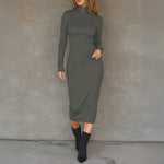 Sexy Advanced Long Sleeved Hip Dress Women Clothing Autumn Winter