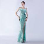 Ostrich Hair Craft Floral Wedding Annual Meeting High End Evening Dress