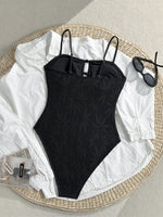 Leaves Printed Mesh Hollow Out Women Swimwear One Piece Swimsuit Female Monokini High Leg Cut Bather Slim Bathing Suit Swim Lady