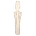 Twisted Hollow Out Cutout out Embellished Maxi Dress Winter Women Clothing Turtleneck Sleeveless Cropped Outfit Niche Dress Visual