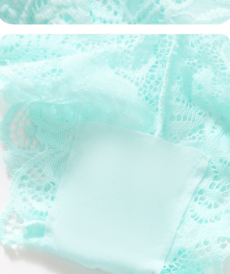 Women's Briefs Sexy Lace Mesh Panties Perspective Underwear Low Waist Solid Color Briefs Breathable Intimates Female Lingerie