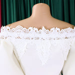 D368 cross-border women's fashion temperament lace off-the-shoulder fishtail party sexy party dress foreign trade dress
