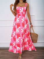 Women Clothing Summer Casual Strap Elegant A line Dress Floral Printed Dress