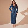 Women Clothing Denim Button Cardigan Coat Dress