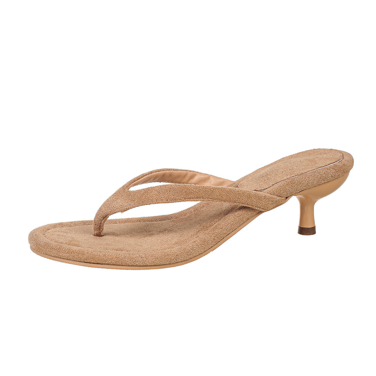 Suede Stiletto Heel Flip Flops Women Summer Suede High Heel Sandals