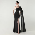 Tulle Shawl Three Dimensional Bead Tube Embroidery Craft One Shoulder Slim Slimming Social Celebration