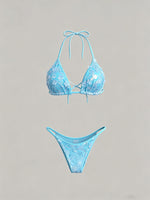 S - XL with Skirt 3D Flowers Sequins Bikini Female Swimsuit Women Swimwear Three-pieces Bikini Set Bathing Suit Swim Beachwear