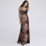 Spring Women Clothes Leopard Print Slim Street Long Tie Dress