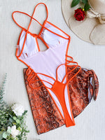 With Sarong Backless Extreme Mini Micro G String Female Swimwear One Piece Swimsuit Women High Cut Monokini Bathing Suit Swim