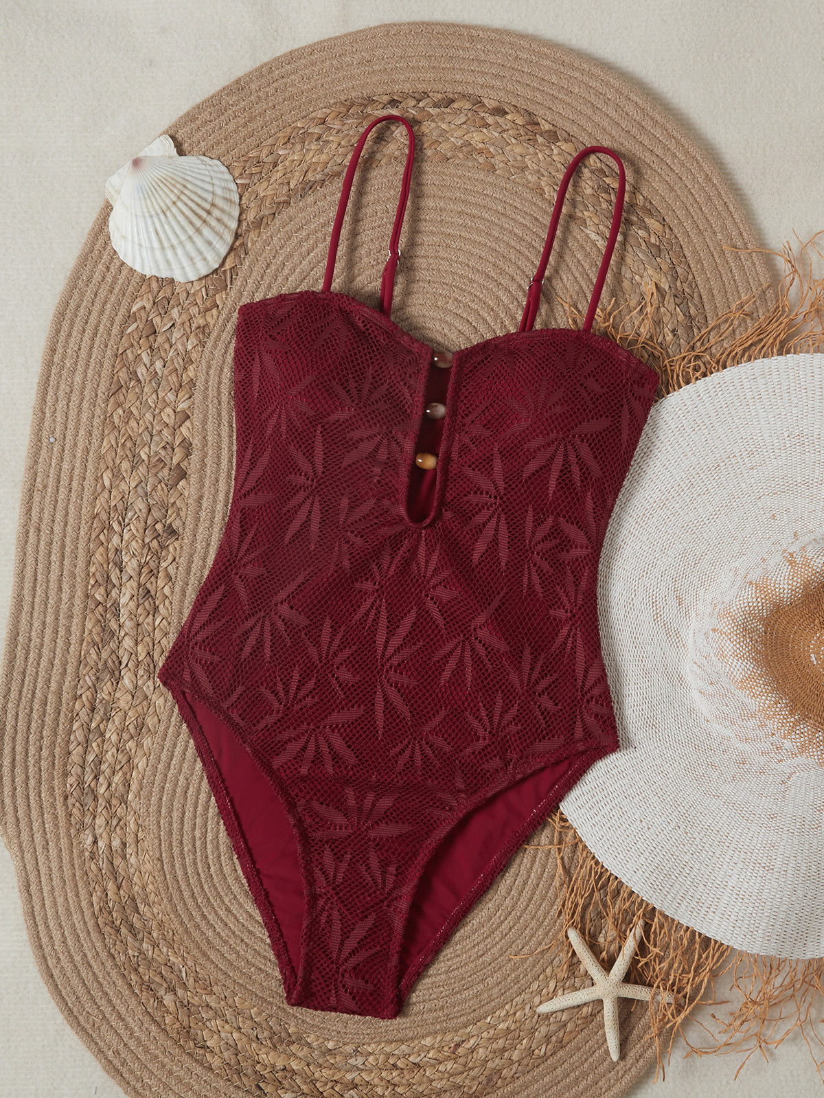 Leaves Printed Mesh Hollow Out Women Swimwear One Piece Swimsuit Female Monokini High Leg Cut Bather Slim Bathing Suit Swim Lady