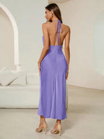 Women Sexy Dress Spring Autumn Evening Dress Satin Strap Maxi Dress