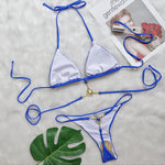 Extreme Mini Micro String Diamond Bikini Women Thong Swimwear Female Swimsuit Two Pieces Bikini Set Halter Bathing Suit Swim