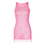 Women Clothing Summer Sexy round Neck Sleeveless Sheath Dress