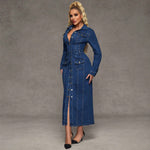 Women Clothing Breasted Waist Tight Maxi Dress