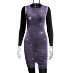 Rhinestone Fishnet Top Summer Popular Mesh Rhinestone Women Clothing Short Sleeve