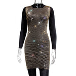 Rhinestone Fishnet Top Summer Popular Mesh Rhinestone Women Clothing Short Sleeve