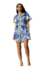 Summer Trade Casual Women Clothing Printed Lace up Dress