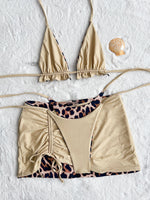 XS - L Doulbe Side Wearable Reversible Bikini Women Swimwear Female Swimsuit Three-pieces Bikini Set Ruffled Bathing Suit Swim