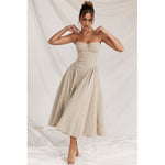Sexy Dress Sexy Women Clothing Sexy V neck Strap Mid Length Dress Waist Tight Slim Backless Dress for Women