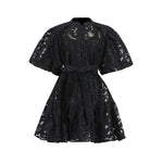 Spring Single Breasted Printed Lace up T shirt Shory Dress Women
