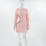 Autumn Hollow Out Cutout out Strap Bell Sleeve Sheath Sexy Sexy High Street Dress for Women