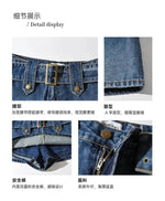 WOMENGAGA Korean Style Spicy Girl Denim Half Body Short Skirt Female Slim Tight Ultra Short A-line Slim Hip Skorts Fashion 3POJ